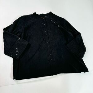 Bob Mackie Jacket Womens 3x sequins Black Art to Wear Blazer Mature